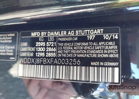 2015 Mercedes-Benz S 550 4Matic from USA, damaged, VIN WDDXJ8FBXFA003256